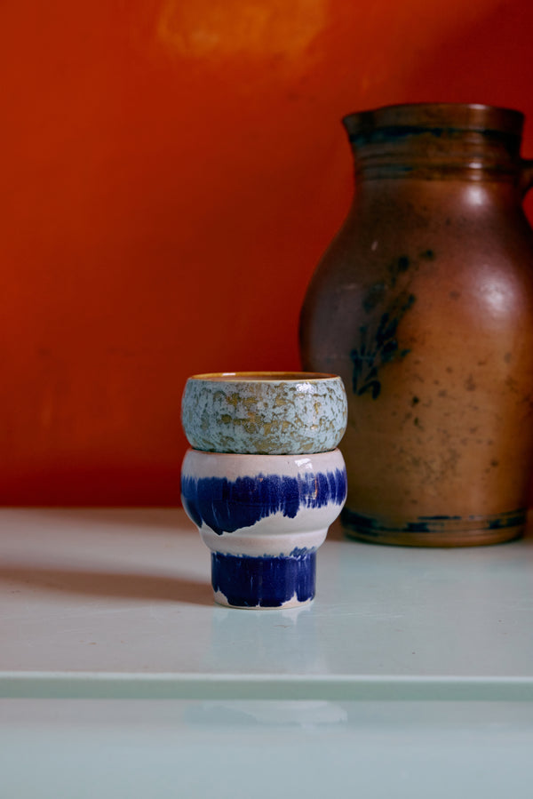 Lungomok 70s ceramics symbolist blauw