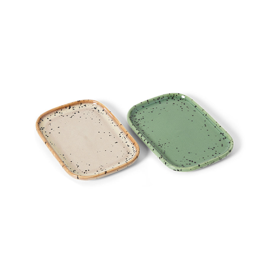 Serveerschaal 70s ceramics crayon groen