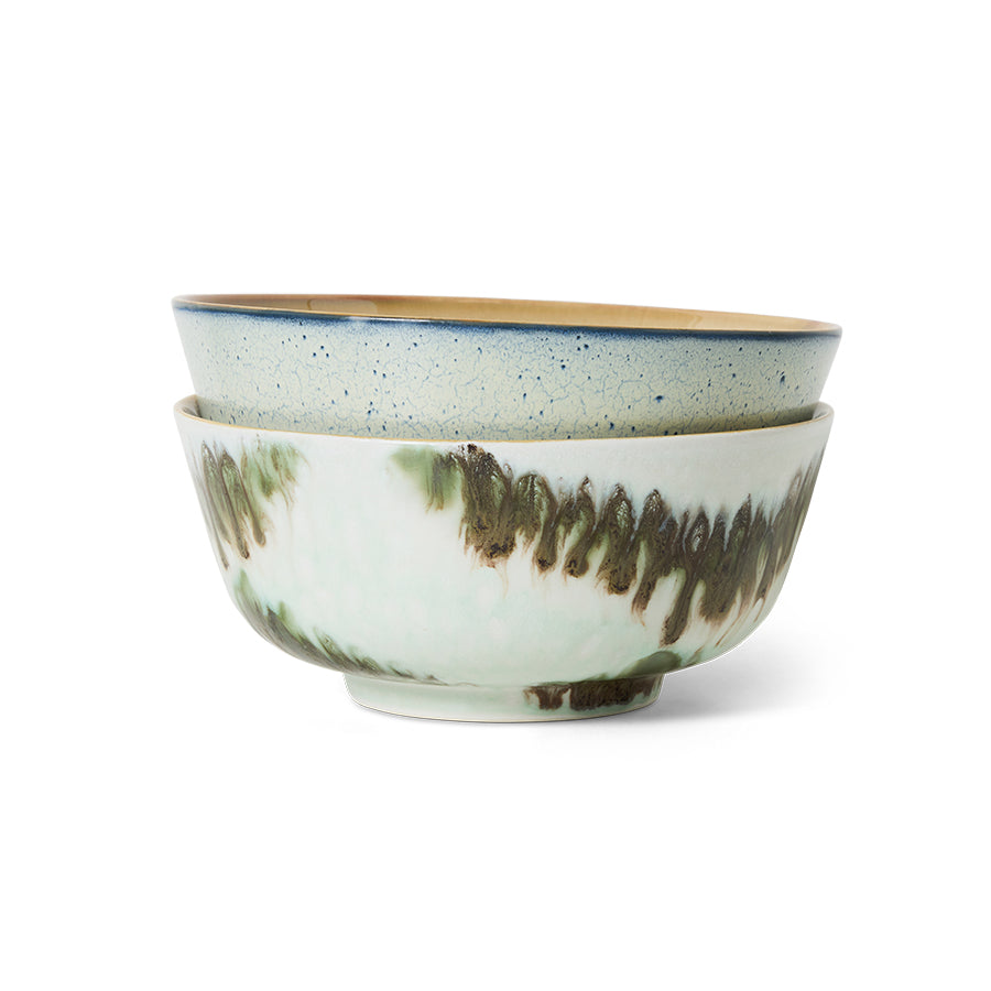 Ramen kom 70s ceramics minimalist groen