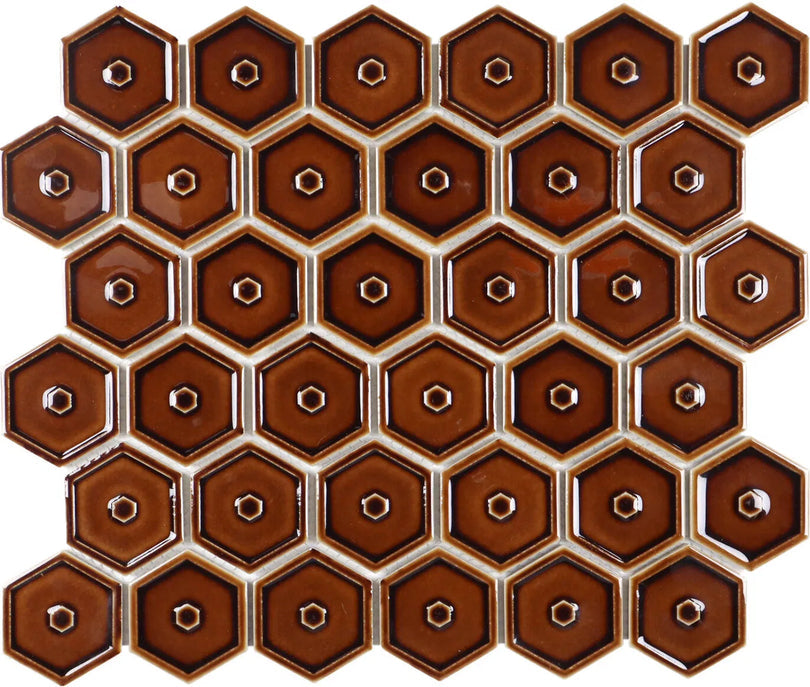 Mozaëktegel hexagon Osiris Hertman creme/caramel