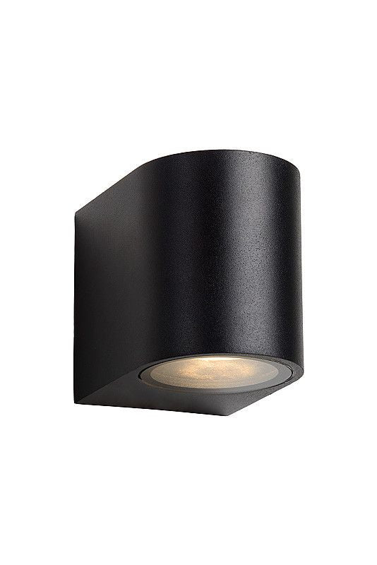 LED Wandspot Buiten LED Dimb. GU10 1x5W 3000K IP44 Zwart