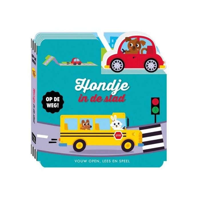 Op de weg - hondje in de stad
