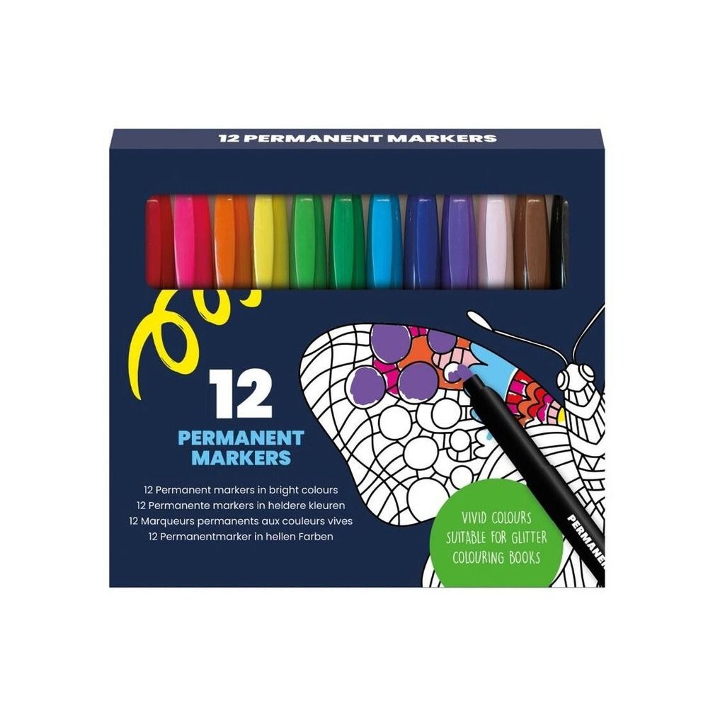 12 permanent markers.