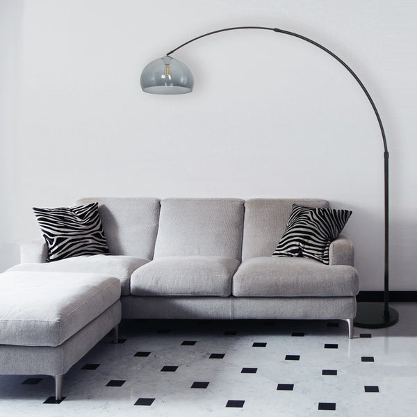 Vloerlamp Sparkled Light 7268ZW+K11130S Zwart-Grijs Kunststof