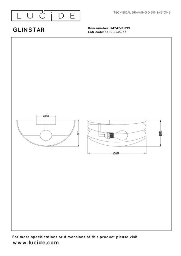 Lucide GLINSTAR wandlamp E27, meerkleurig