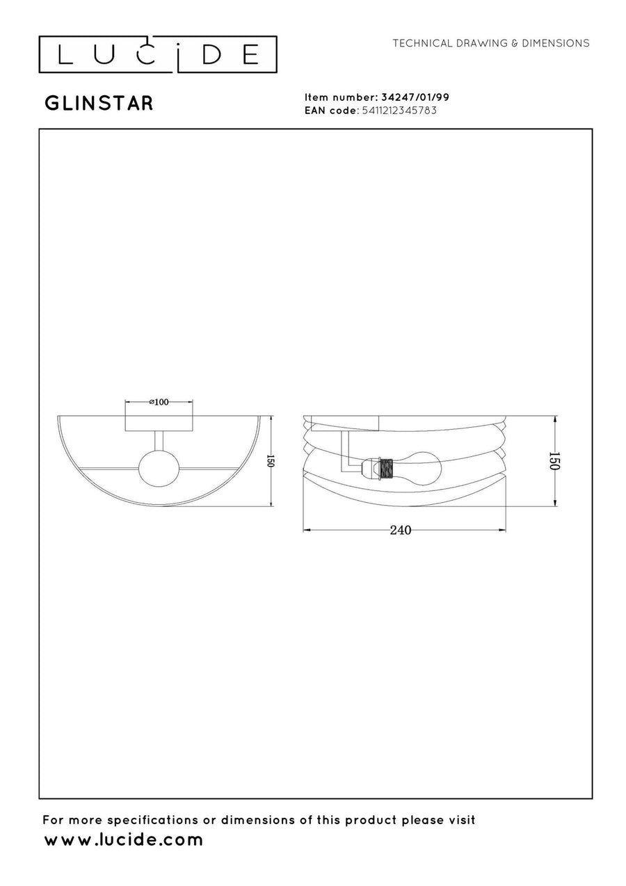 Lucide GLINSTAR wandlamp E27, meerkleurig