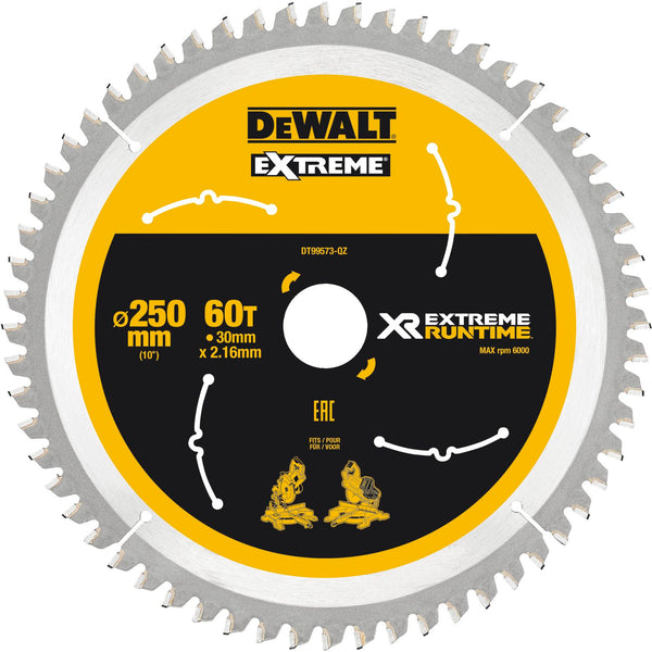 DT99573-QZ Xtreme Runtime 250mm x 30mm 60T CSB