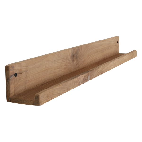 Elements teakhouten wandplank - 75x8x8 cm