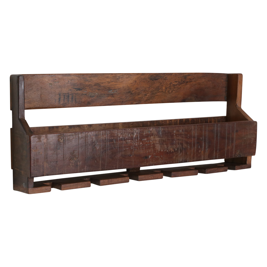Factory hangend wijnrek - fsc-gerecycled hout - 12x60x28 cm
