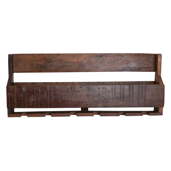 Factory hangend wijnrek - fsc-gerecycled hout - 12x60x28 cm