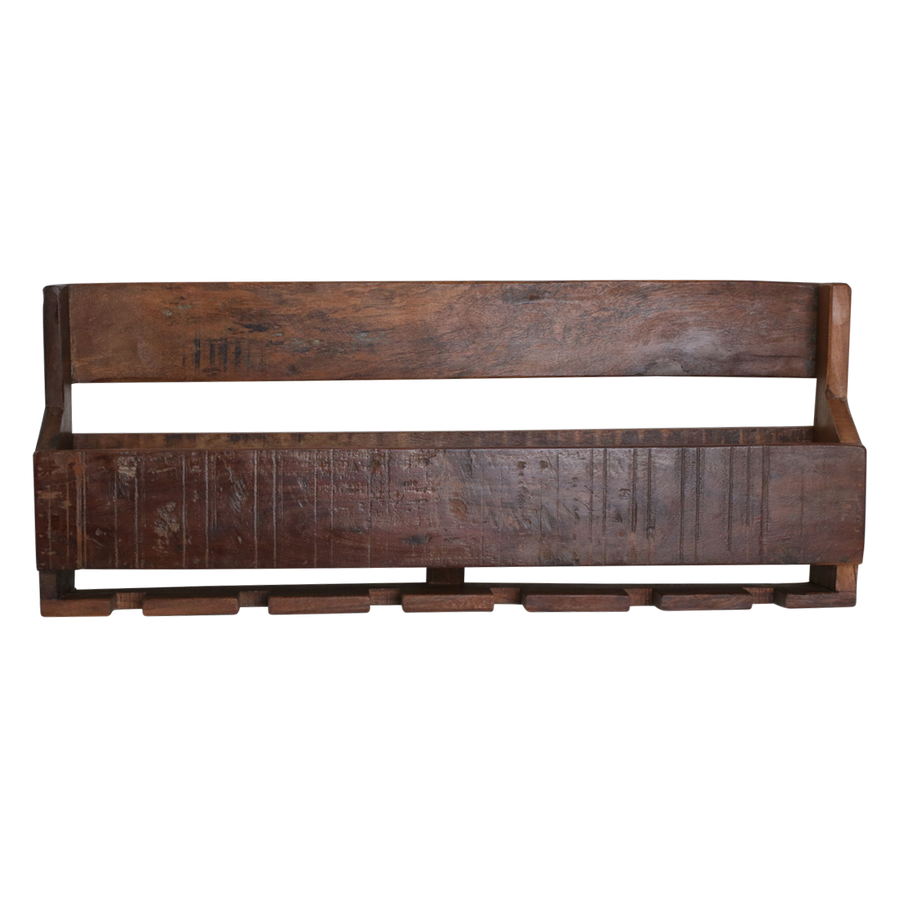 Factory hangend wijnrek - fsc-gerecycled hout - 12x60x28 cm