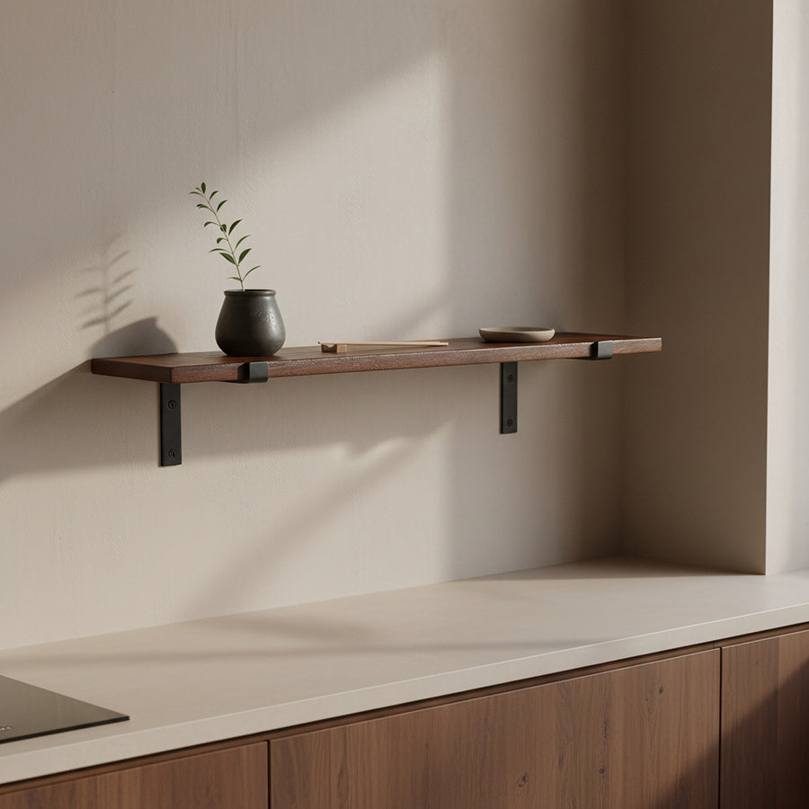 Factory wandplank bruin - fsc-gerecycled hout - 80 cm