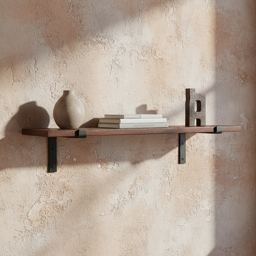Factory wandplank bruin - fsc-gerecycled hout - 80 cm