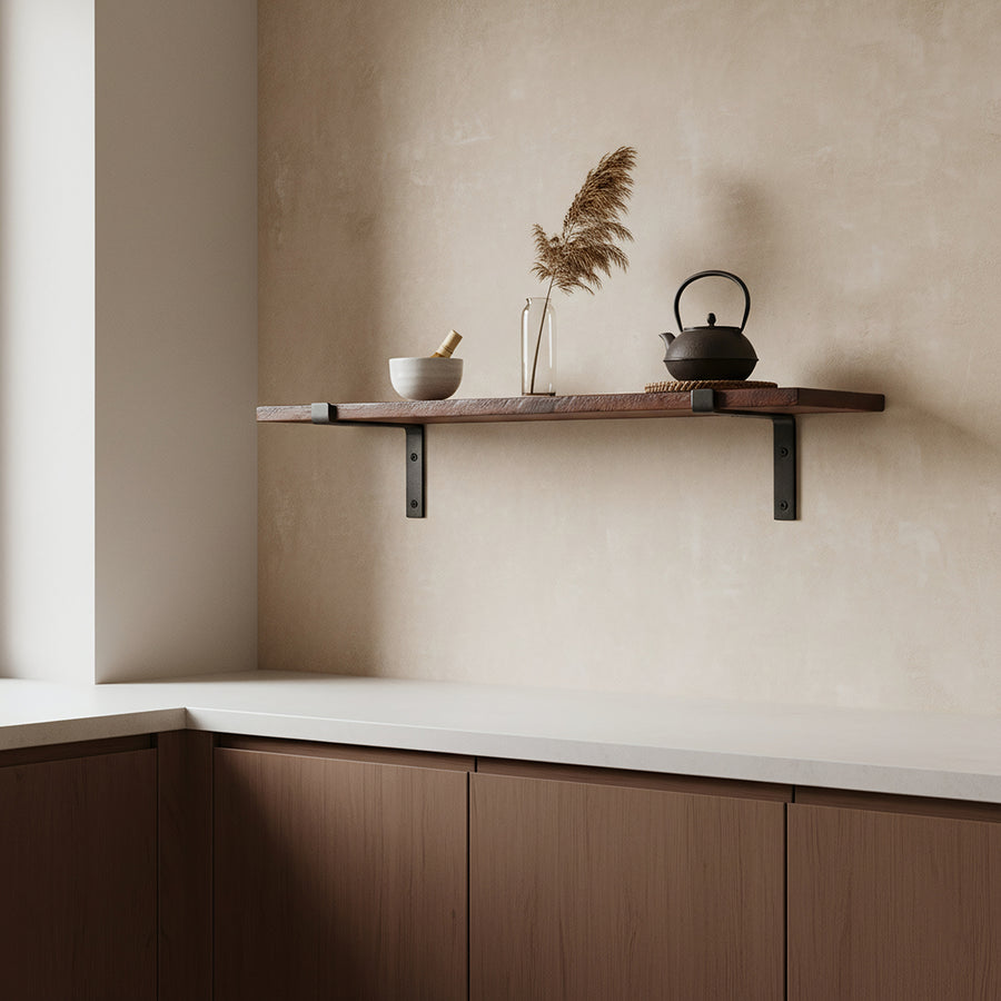 Factory wandplank bruin - fsc-gerecycled hout - 80 cm
