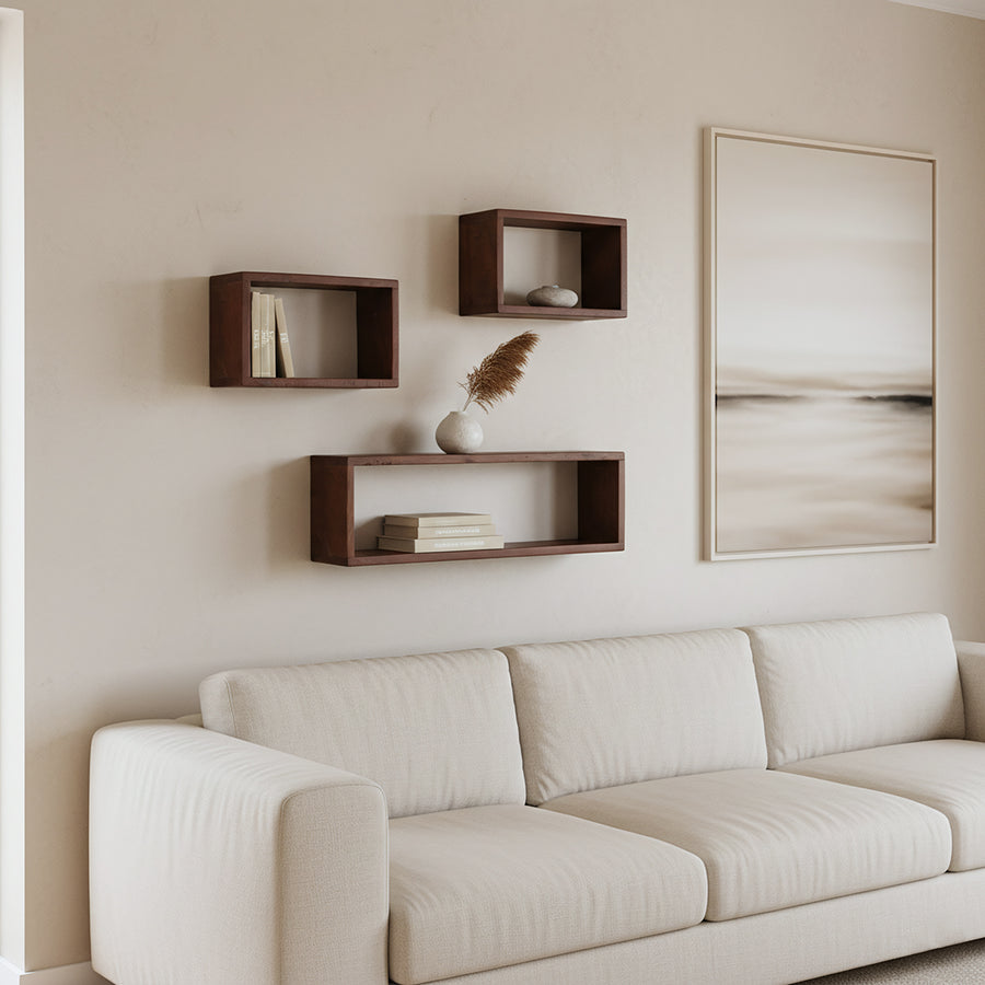 Factory open wandplank rechthoek - fsc gerecycled - 70x15x22 cm