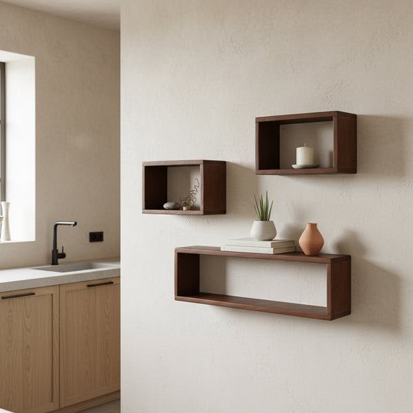 Factory open wandplank rechthoek - fsc gerecycled - 70x15x22 cm