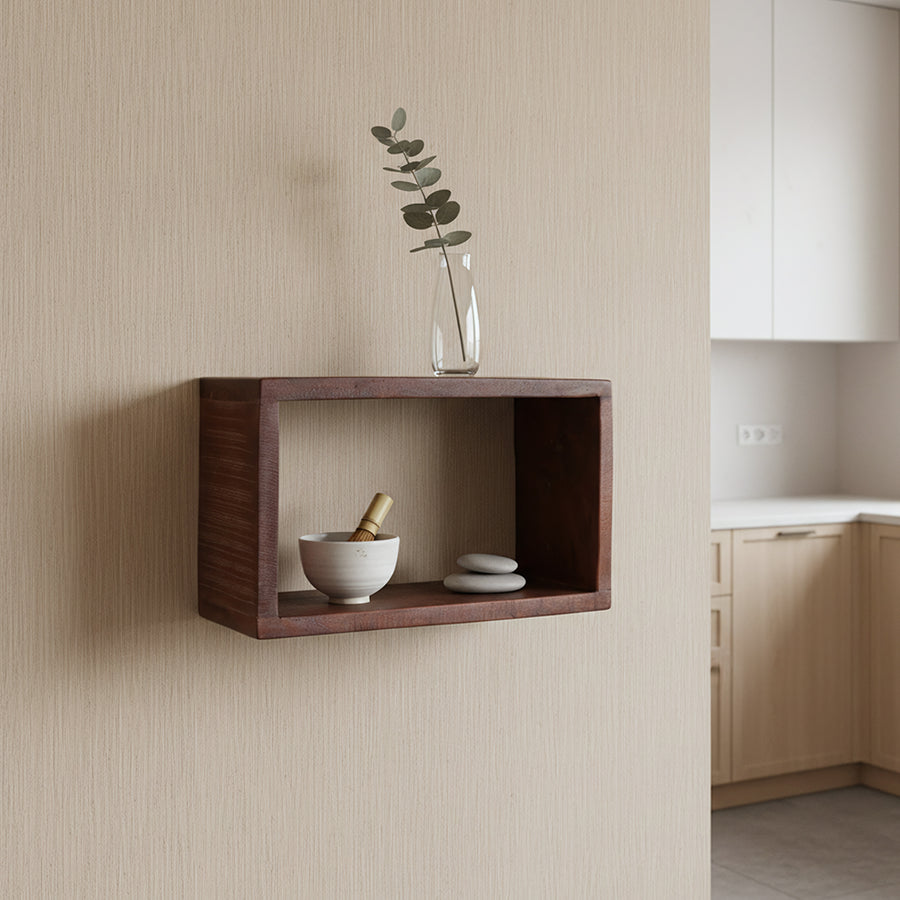 Factory open wandplank rechthoek - fsc gerecycled - 70x15x22 cm