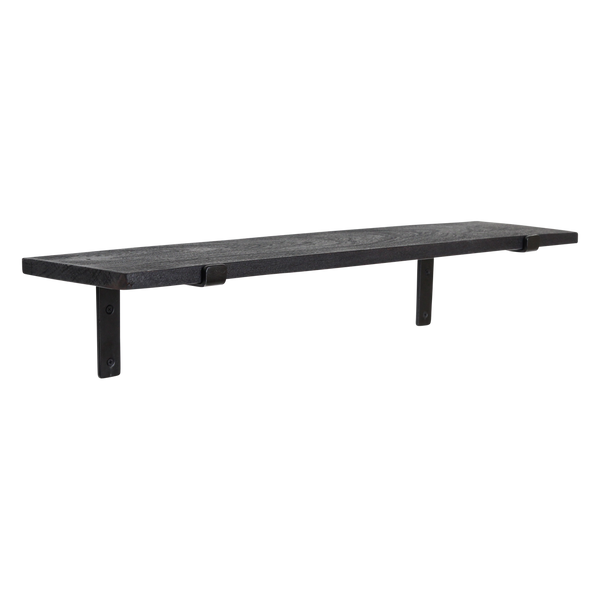 Factory wandplank zwart - fsc-gerecycled hout - 80 cm