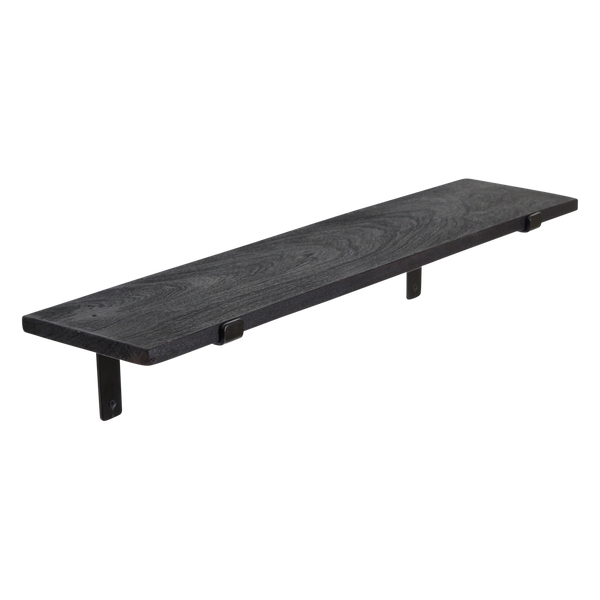 Factory wandplank zwart - fsc-gerecycled hout - 80 cm