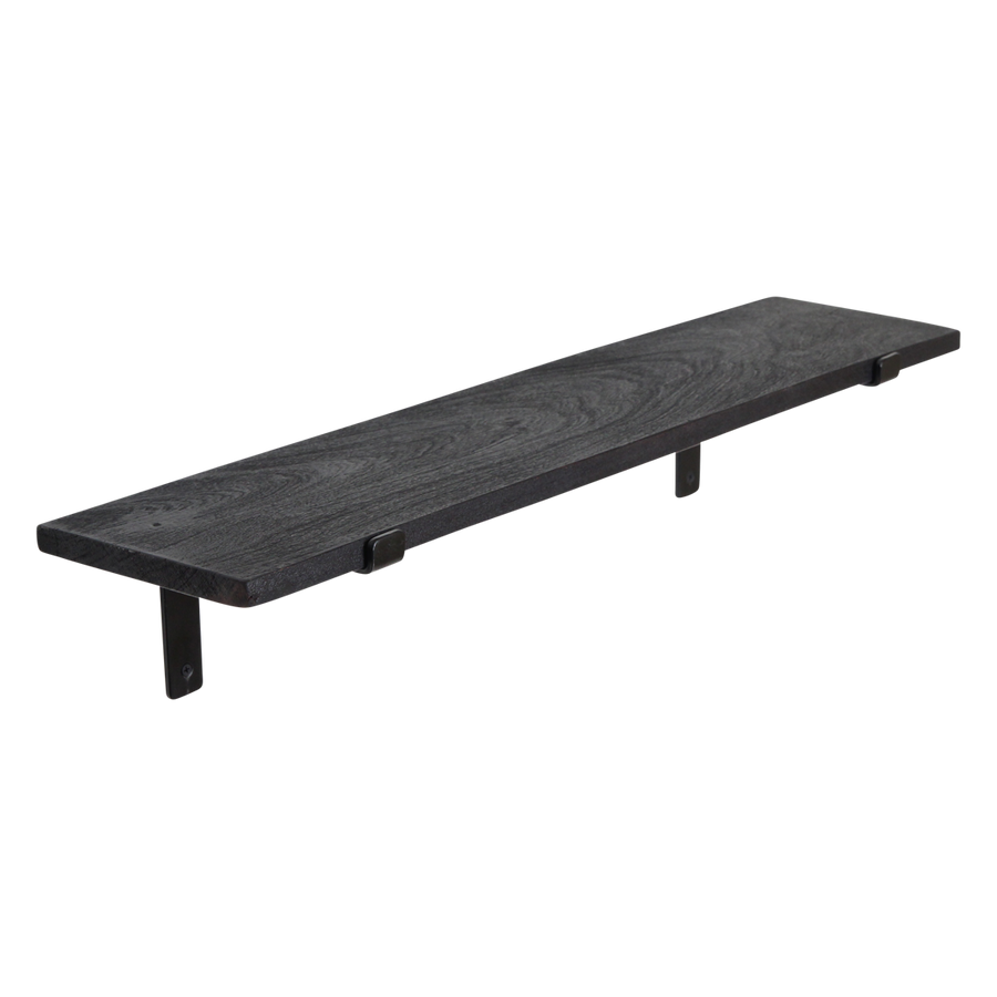 Factory wandplank zwart - fsc-gerecycled hout - 80 cm
