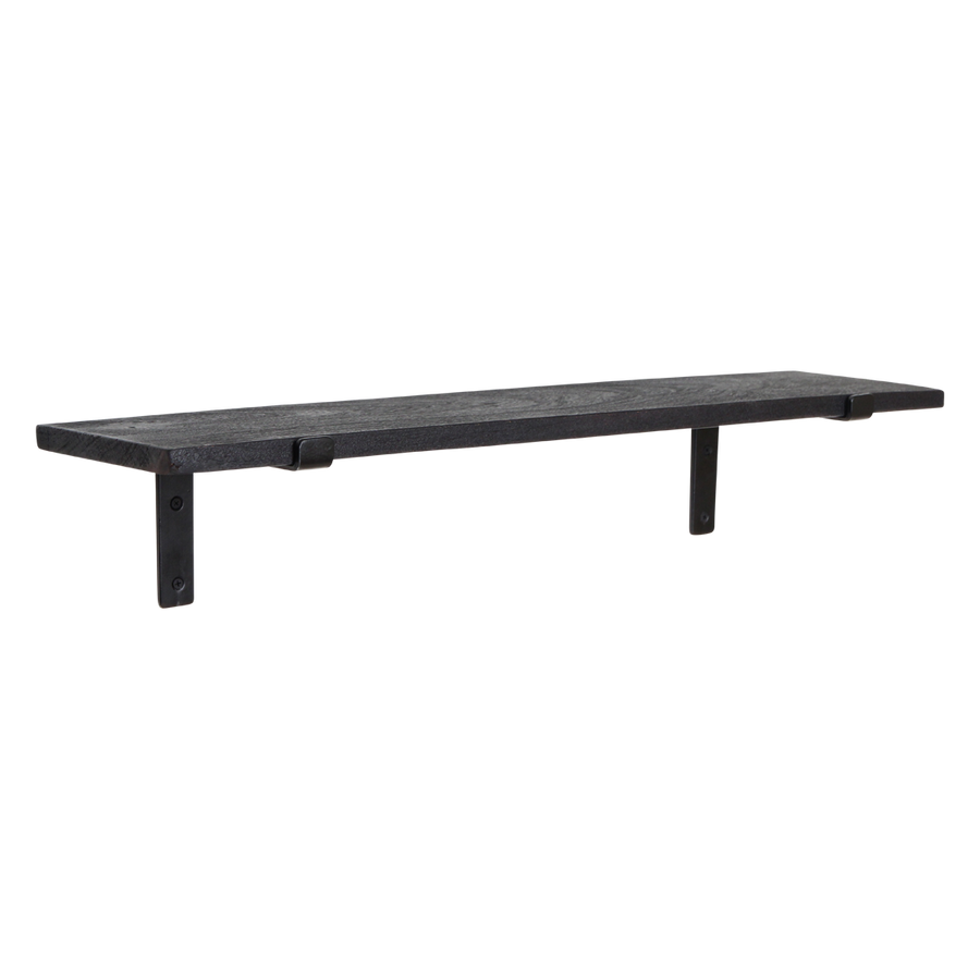 Factory wandplank zwart - fsc-gerecycled hout - 80 cm