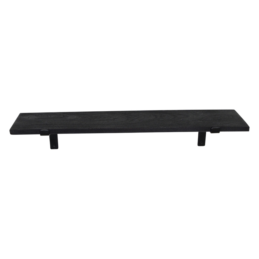 Factory wandplank zwart - fsc-gerecycled hout - 80 cm