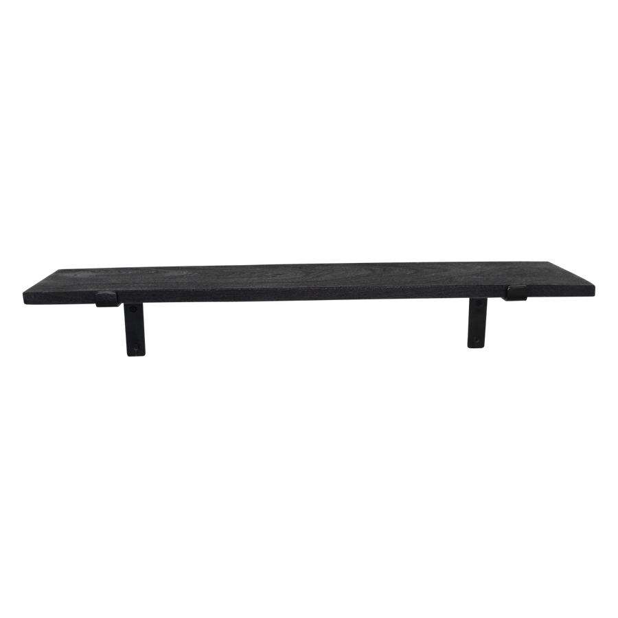 Factory wandplank zwart - fsc-gerecycled hout - 80 cm