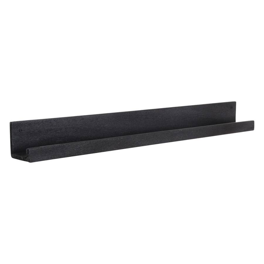 Factory wandplank zwart - fsc-gerecycled hout - 75x8x8 cm