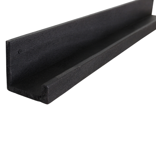 Factory wandplank zwart - fsc-gerecycled hout - 75x8x8 cm