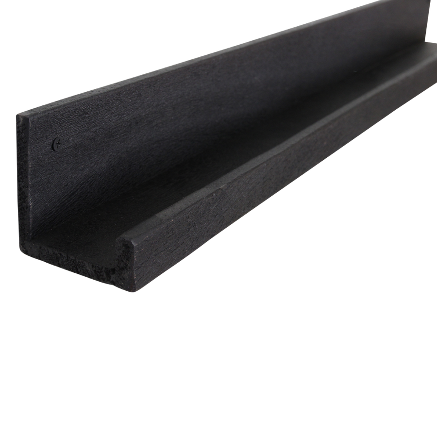 Factory wandplank zwart - fsc-gerecycled hout - 75x8x8 cm