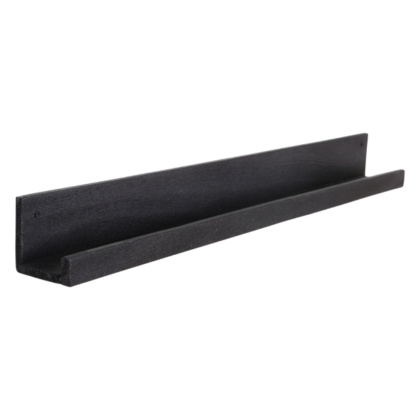 Factory wandplank zwart - fsc-gerecycled hout - 75x8x8 cm