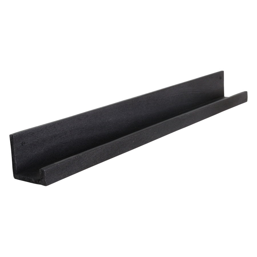 Factory wandplank zwart - fsc-gerecycled hout - 75x8x8 cm
