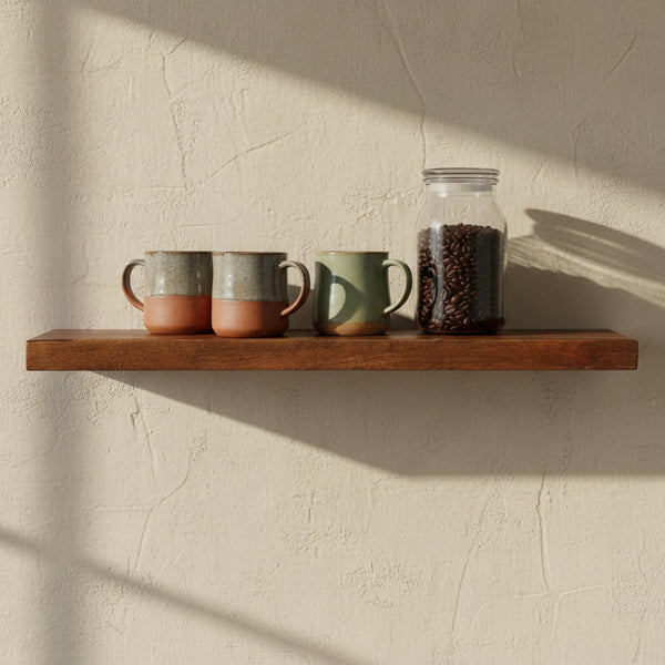 Factory zwevende wandplank - fsc-gerecycled hout - 80x18x3,8 cm