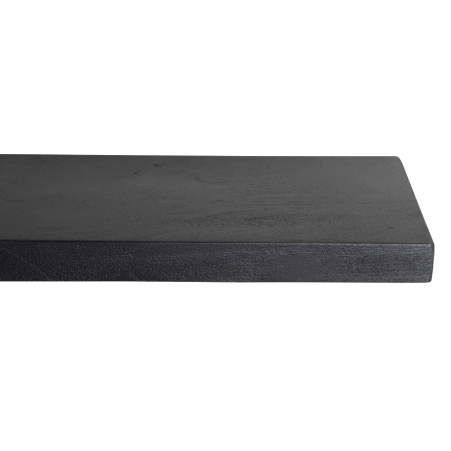 Zwart zwevende wandplank - fsc-gerecycled hout - 80x18x3,8 cm