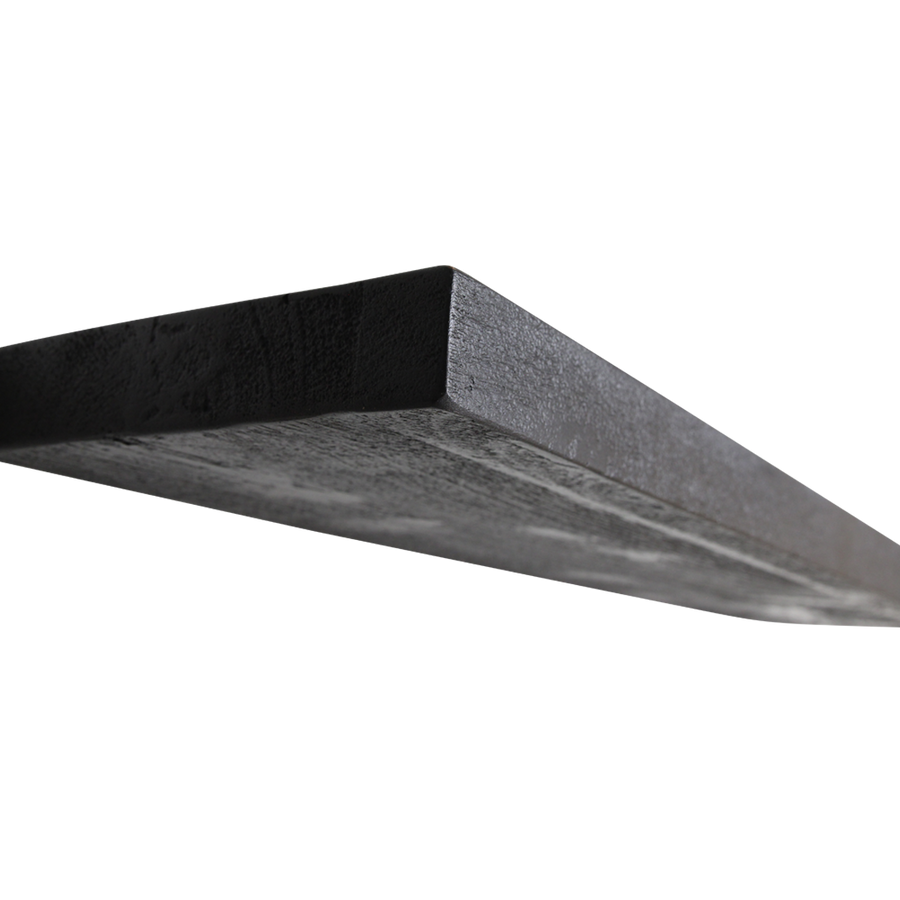 Zwart zwevende wandplank - fsc-gerecycled hout - 80x18x3,8 cm