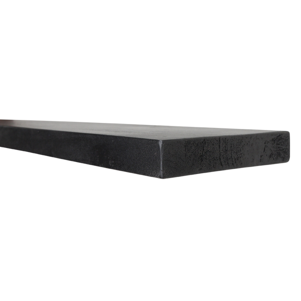 Zwart zwevende wandplank - fsc-gerecycled hout - 80x18x3,8 cm