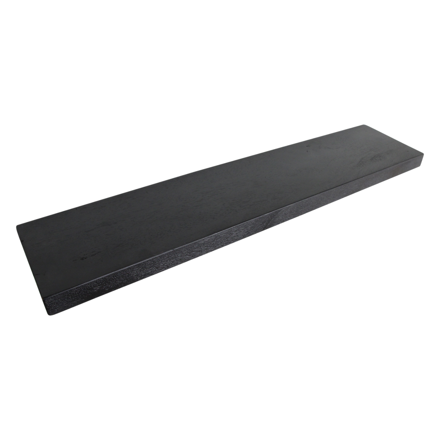 Zwart zwevende wandplank - fsc-gerecycled hout - 80x18x3,8 cm