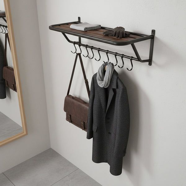 Factory wandkapstok met hoedenplank - fsc-gerecycled hout