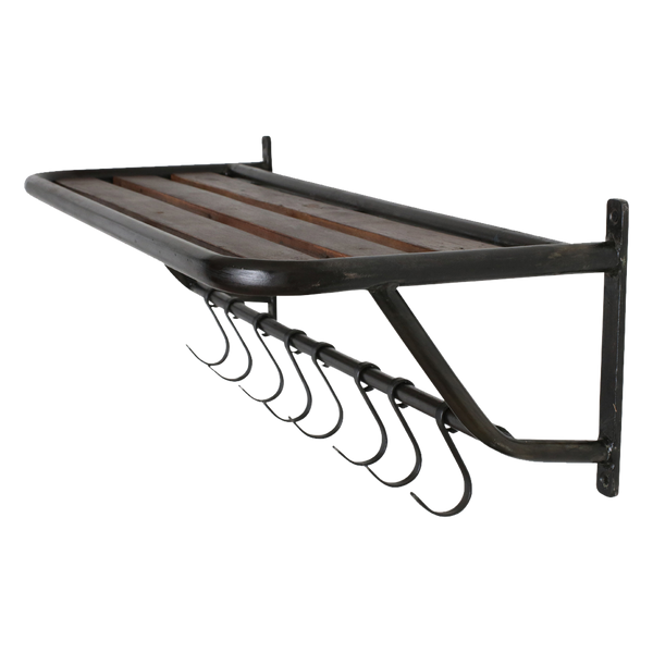 Factory wandkapstok met hoedenplank - fsc-gerecycled hout