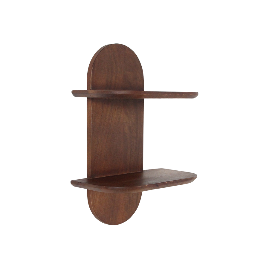 Bullnose mangohouten wandplank dubbel