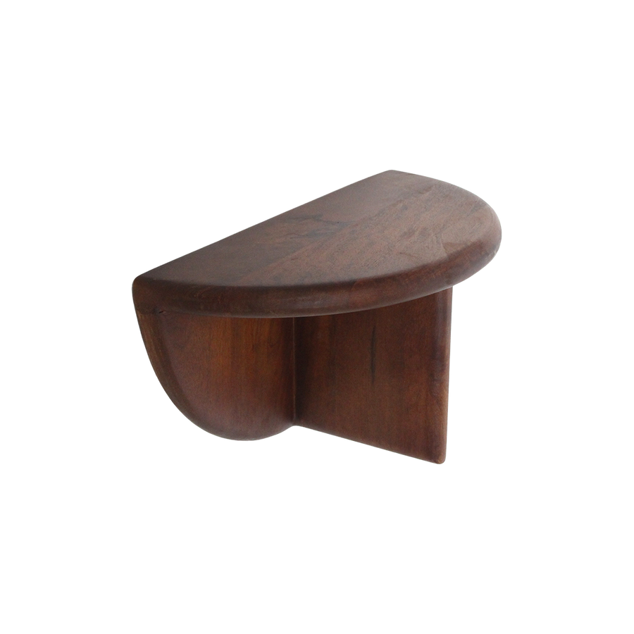 Bullnose mangohouten wandplank rond