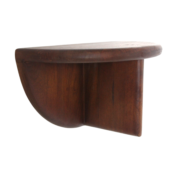 Bullnose mangohouten wandplank rond