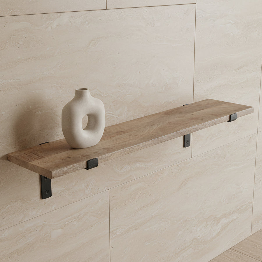 Mangohouten wandplank - 80 cm