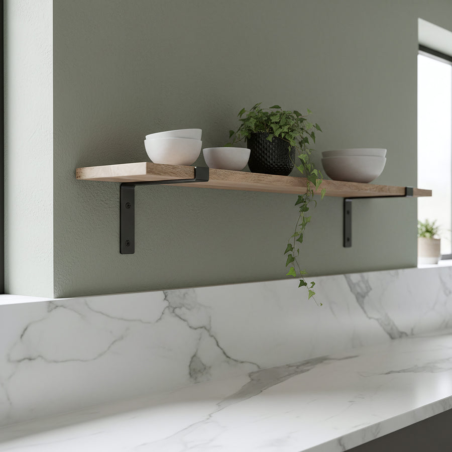 Mangohouten wandplank - 80 cm