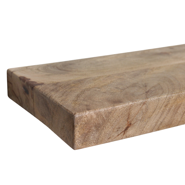 Mangohouten zwevende wandplank - 80x18x3,8 cm