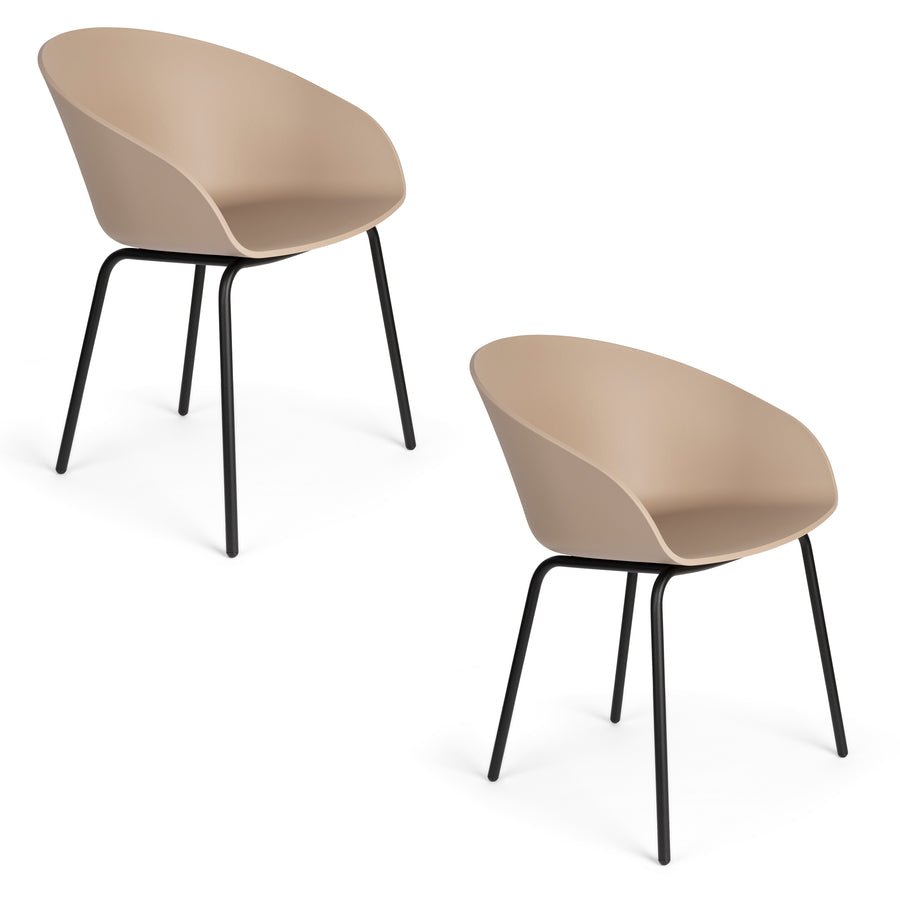 Void eetkamerstoel beige/ bruin (set of 2)
