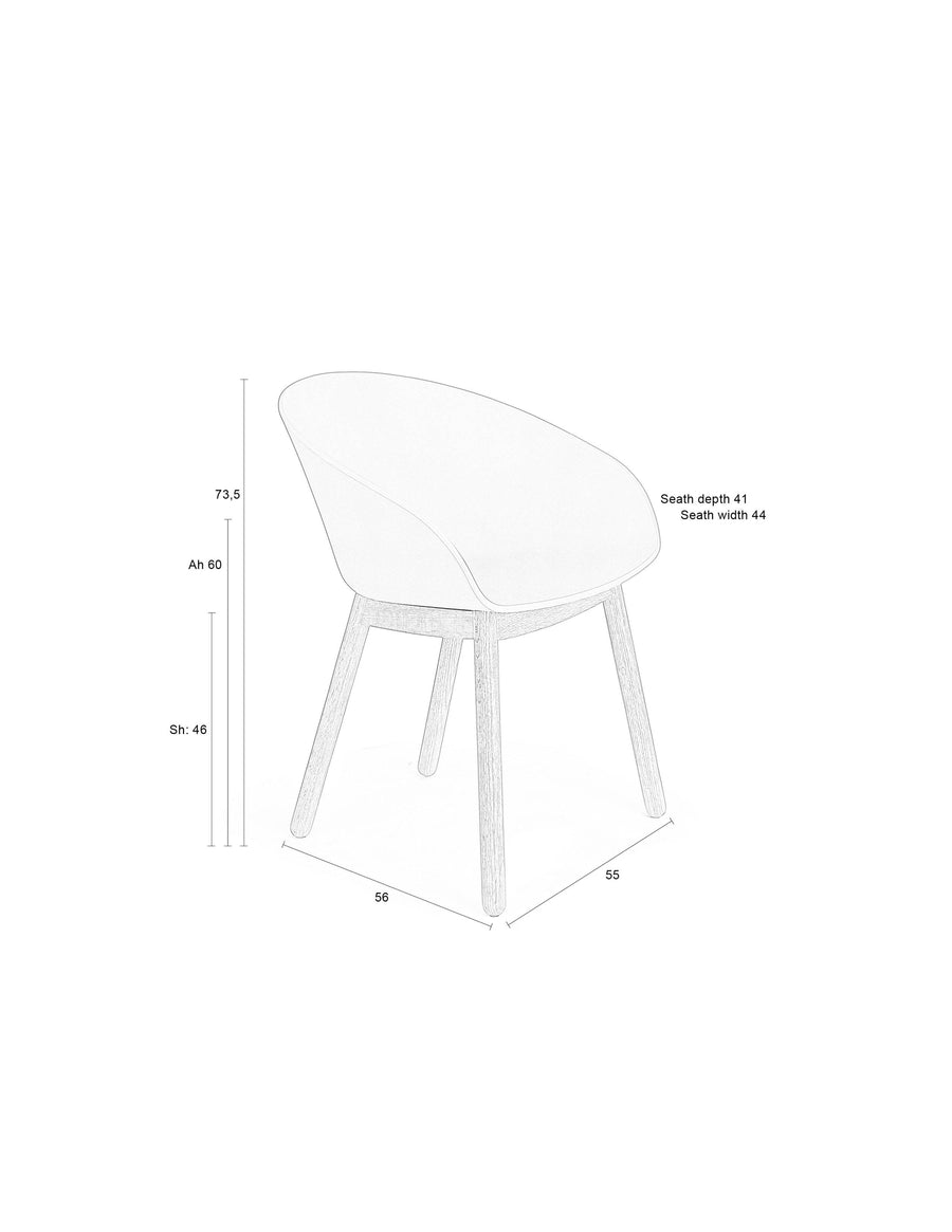 Fauteuil Void Eiken Latte Bruin (set van 2)