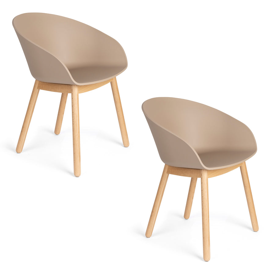 Fauteuil Void Eiken Latte Bruin (set van 2)