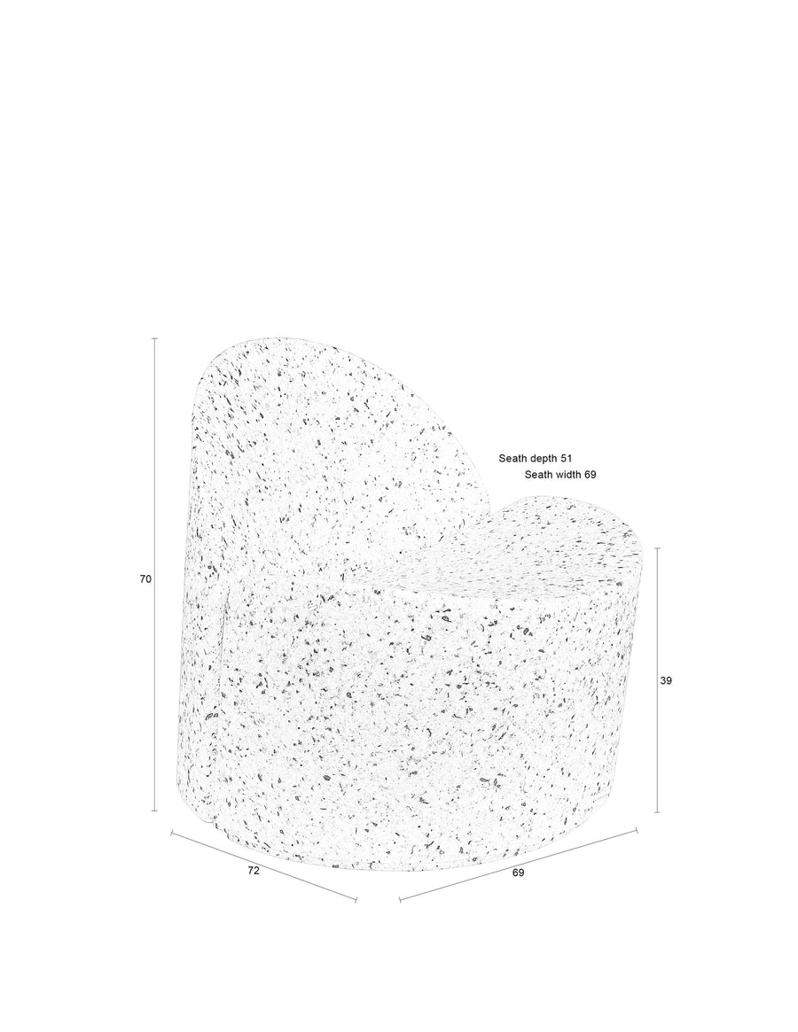 Bloom fauteuil wit/terazzo
