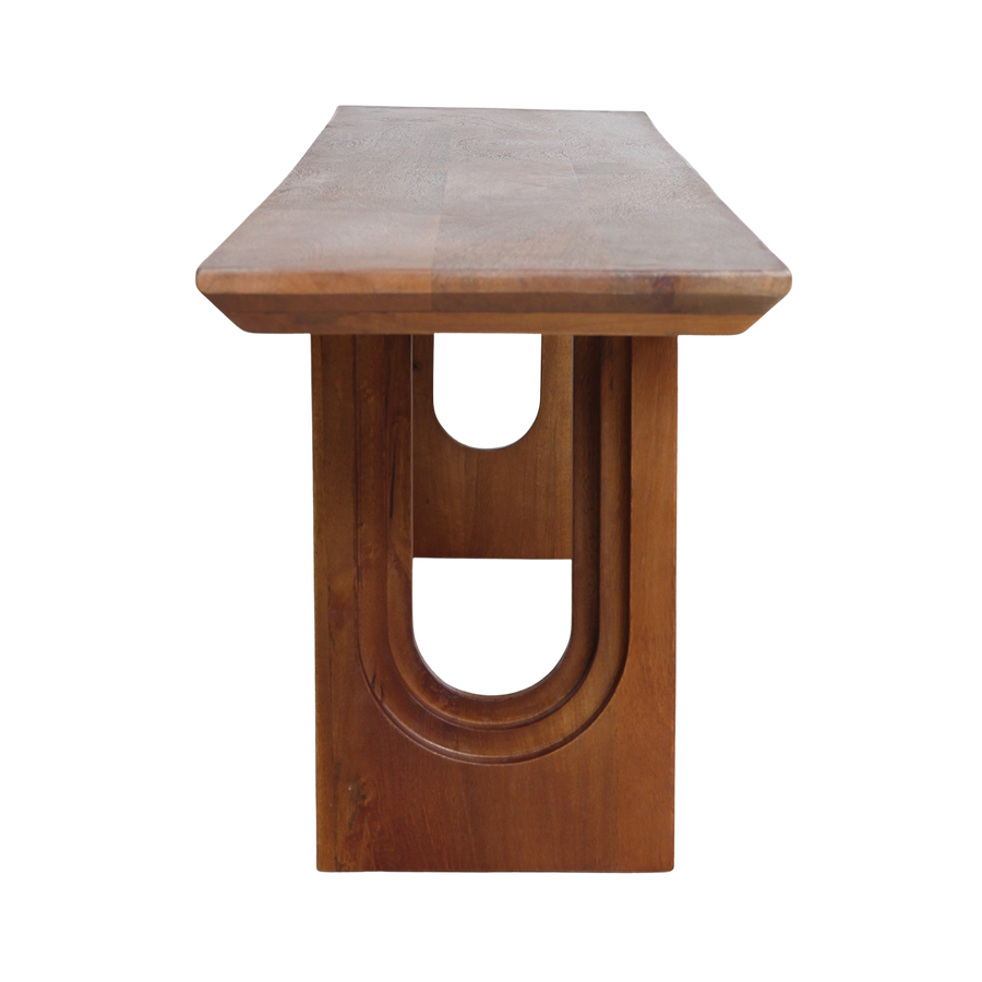 Bullnose chamfered mangohouten eetkamerbank - 180 cm